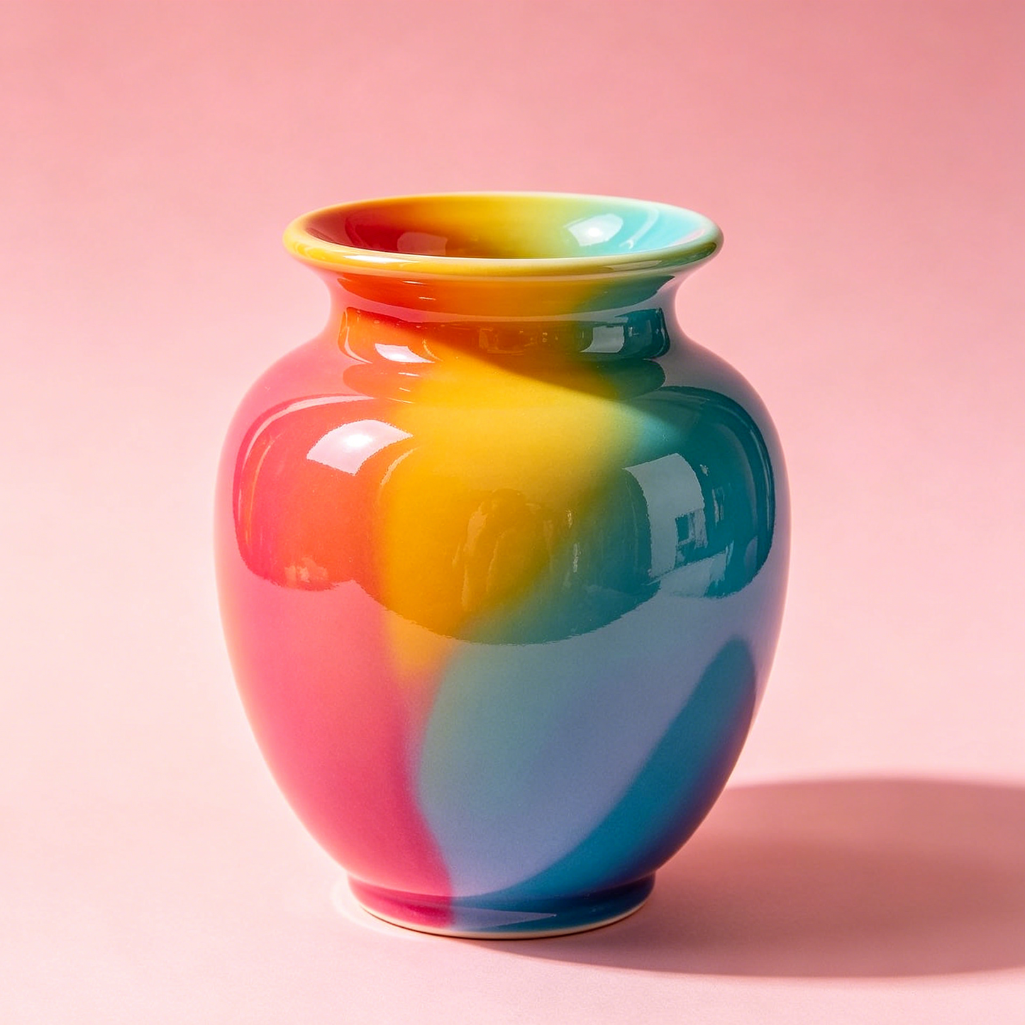 Tri-Color Glaze Ceramic Vase