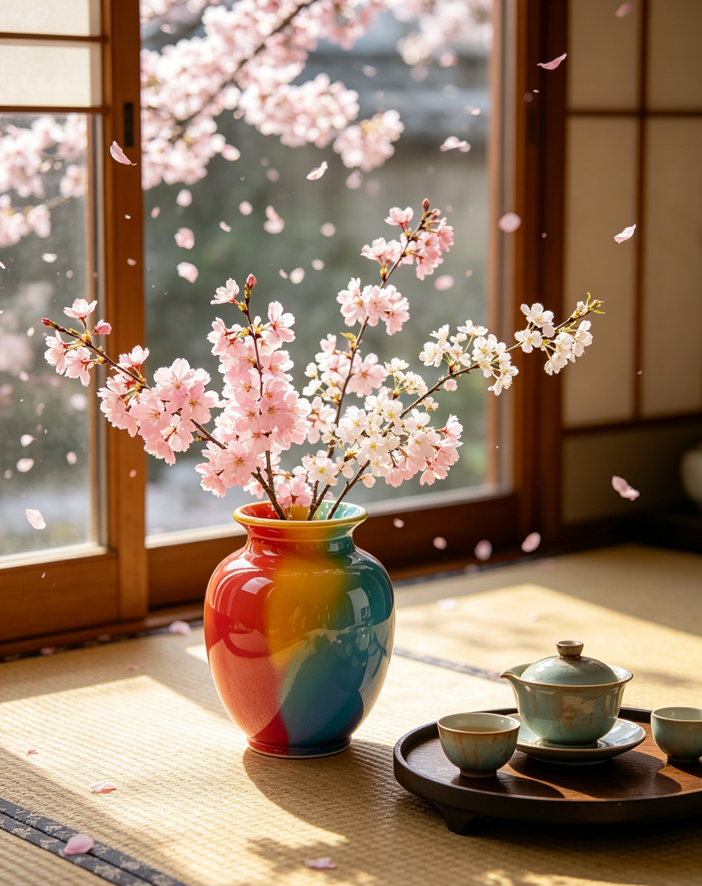 Tri-Color Glaze Ceramic Vase